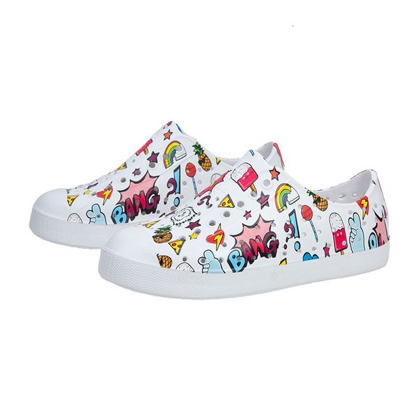 

sandals wnc native print girl boy sandals eva summer children shoes hollow cutout slip on beach comfortable soft anti-slip kids shoes 230704, Black;red