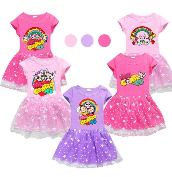 

2020 me contro te cartoon christmas dress stars moon girl princess costume as a casual toddler girl dresses birthday clothing lj201844970, Red;yellow