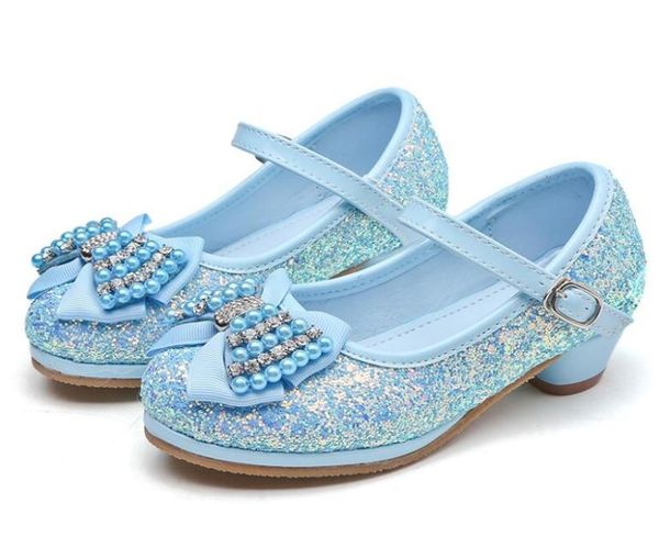 

designer children039s high heels spring and autumn new girl princess single shoes in children039s sequined bowknot rhineston1077666, Black;grey