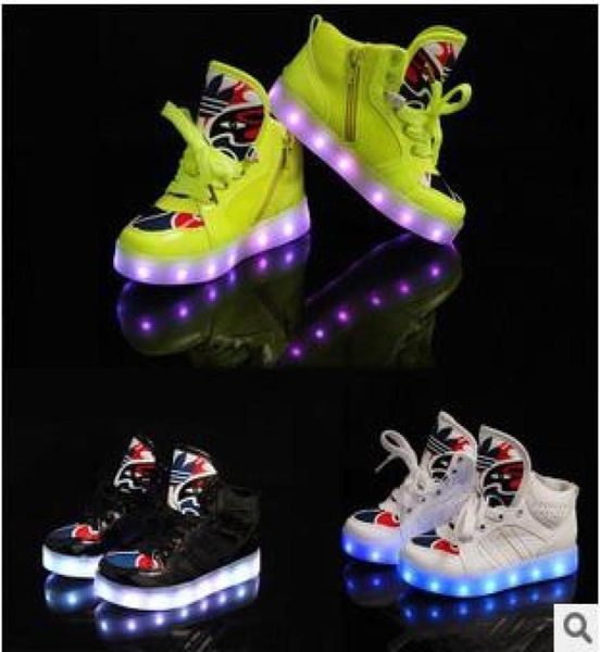 

luminous children shoes boy girls sneaker for outside baby trainer kid tenis with beauty shoe1505841, Black;red