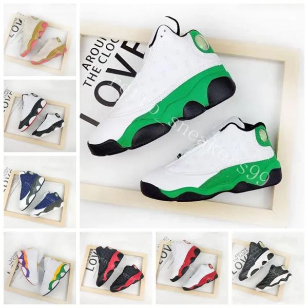 

2022 new kids shoes 13s little chilredn baby playground true red toddlers bred flint small kid newborn basketball jumpman shoe infant boys g, Black