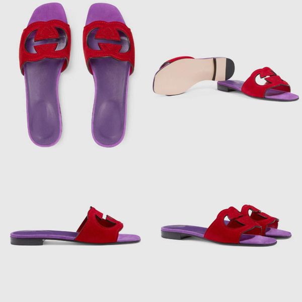 

2023 spring and summer series interlocking hollow slippers designer ladies sandals indoor couple shoes outdoor slippers sandals beach 35-42, Black