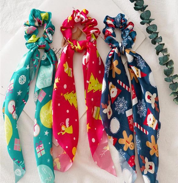 

kids xmas headbands elastic fashion christmas tree santa printed head bands girls xmas hair party decor girl gift wy117q1245712, Slivery;white