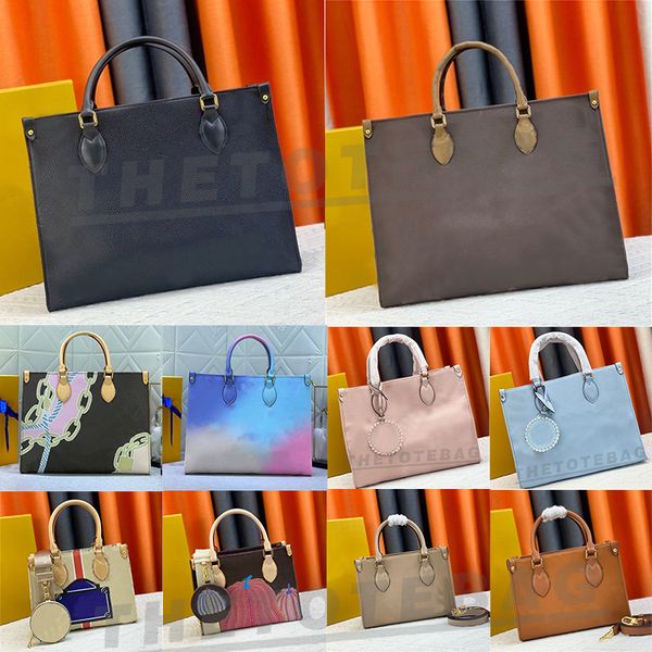 

classic onthego pm tote bag luxury designer bags fashion women mm gm leather handbags alphabet flower design messenger crossbody shoulder ba
