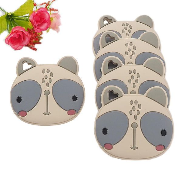 

bpa silicone big face cat teethers sensory chewing pacifier diy baby necklace pendant teething chewing toys whole8046781