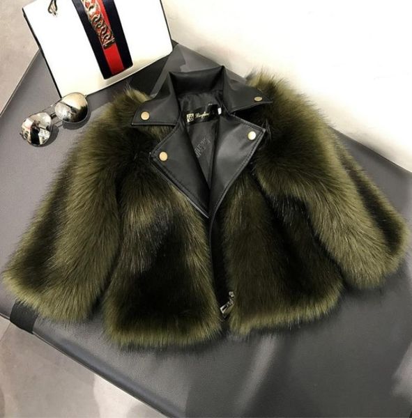 

kids luxurys winter fox fur leather coat 7 colors girls long sleeve thickening coats christmas designer 18m9y baby girl jacket ch6425223, Blue;gray