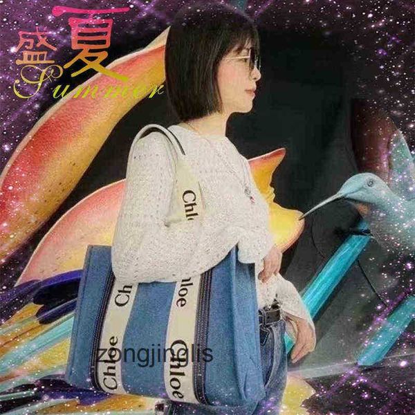 

handbag woody tote bag designer cloe letter bags stripe canvas 2023 fashion tote portable large capacity women 9wqd