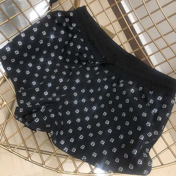 

women's shorts pants high-end with drilling letters elastic women high waist rhinestone club pant black summer 3ixy, White;black