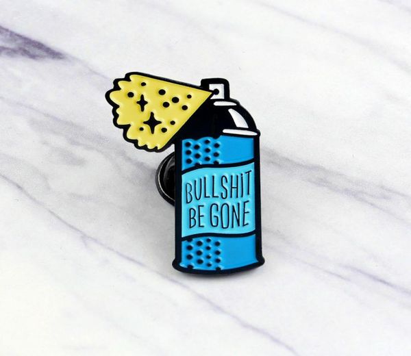 

cartoon be gone remove style enamel pins spray away the nonsense badge denim coat jewelry gifts brooches for women men5579878, Blue
