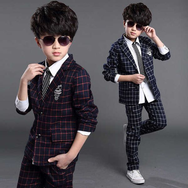 

suits elegant new boys formal suits for weddings brand england style 6-14t man child plaid formal party tuxedos boys formal suitshkd230704, Black