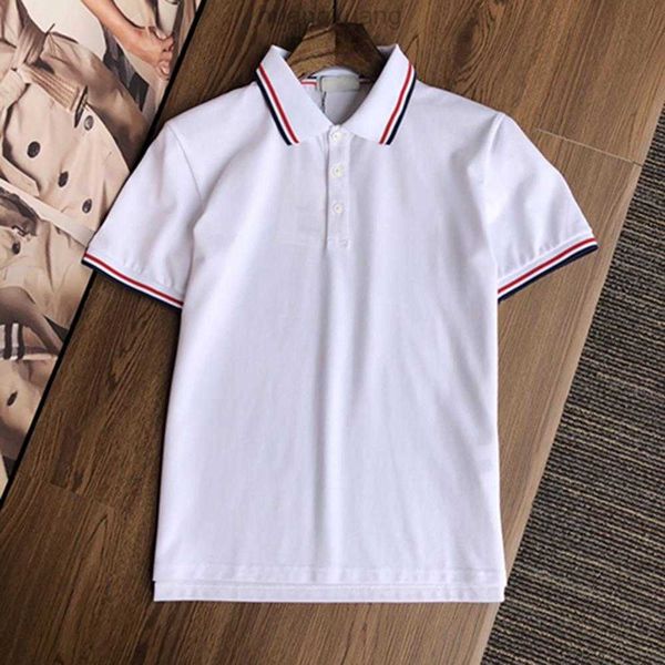 

brand luxury mens designer polo t shirt summer fashion breathable short-sleeved lapel casual lapel polos garter printing cottom clothing tee, White;black