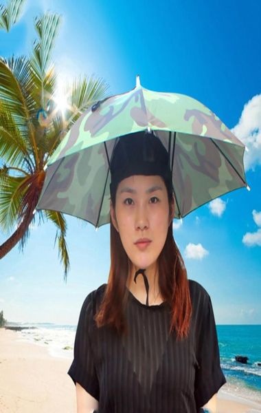 

portable outdoor sports 69cm umbrella cap folding ladies men039s umbrella fishing mountaineering golf beach headband umbrella3585966