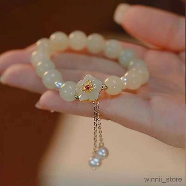 

charm bracelets chinese style cherry bracelet for women fashion flower tassel bracelets female jewelry gifts r230704, Golden;silver