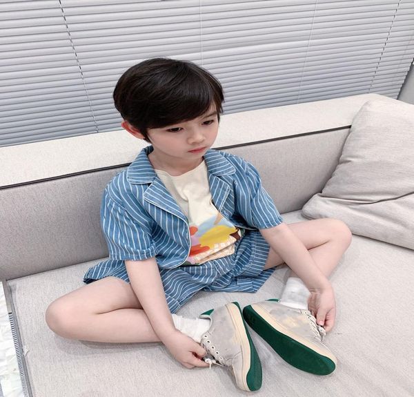 

new kids boys girls tracksuits 2021 summer cotton shirts and shorts 2 pcssest baby suits clothes3095964, White
