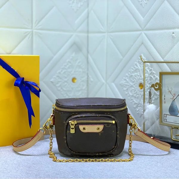 

luxury mini bumbag women's shoulder bags leather designer embossed gradient color shoulder strap chain crossbody bag fashion trend purs