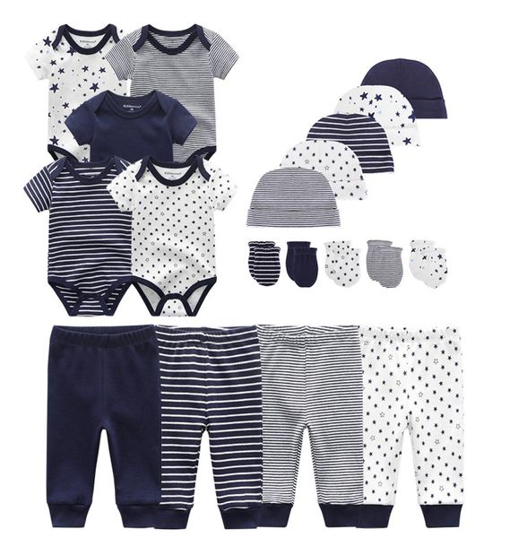 

new born baby boy clothes bodysuitspantshatsgloves baby girl clothes cotton clothing sets y11136071474, White