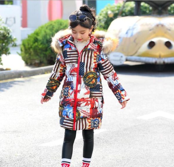 

kids designer clothes girl winter new girls cotton suit large children thick hand cotton color fur collar coat2927002, Blue;gray