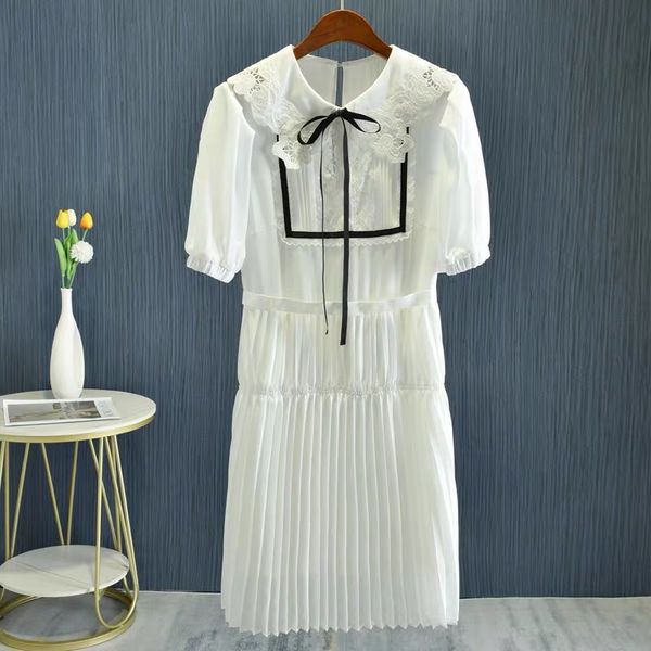

self-portrait lace collar chiffon mini dress, Black;gray