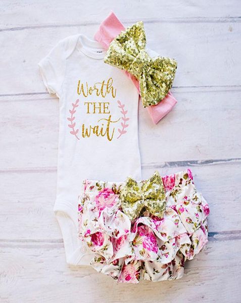 

newborn toddler baby girl floral romper tutu shorts pants outfits clothes set4383311, White