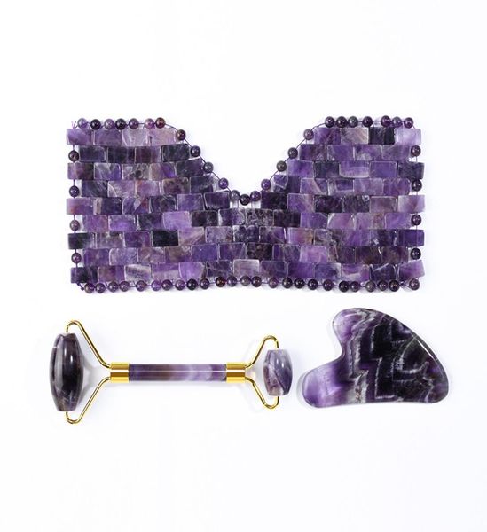 

jade natural facial quartz eye mask roller massager gua sha board set for black circle skin health care face massagers2749059