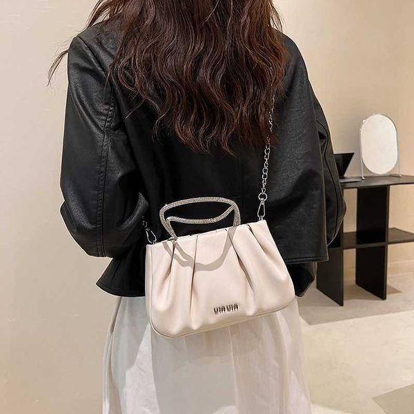 

evening bags popular pleated niche design bag women's fashionable and versatile crossbody portable small square 230704