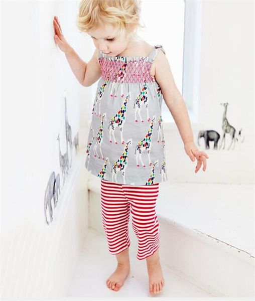 

new children summer girl suit fashion whole printed cartoon short sleeved short sleeved shorts pure cotton girl 039 s s6531503, White
