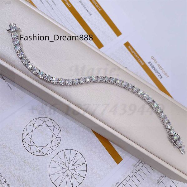 

wholesale 5mm hip hop 18k gold plating iced diamond necklace bling moissanite diamond tennis chain necklace wholesale price, Silver