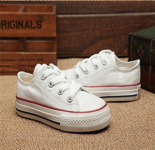 

new brand kids star canvas shoes sneakers fashion high low children shoes boys and girls sports chuck classic canvas shoe size 242153226, Black;red