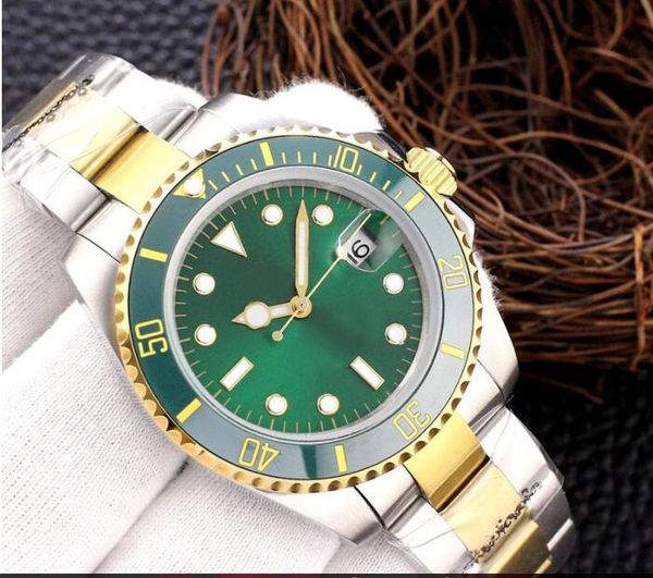 

men stainless steel bracelet new green dial ceramic bezel mens watch 116610 40mm automatic mechanical man watchs sapphire luminous wristwatc, Slivery;brown