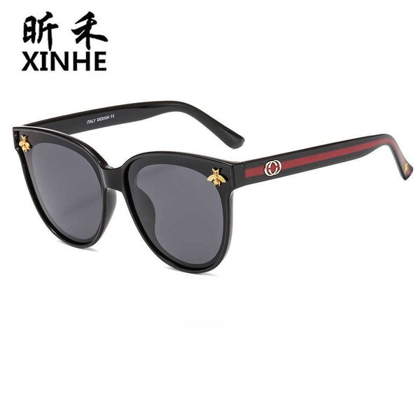 

new fashion classic tricolor polarized g little bee women's sunglasses luxury uv proof glasses, White;black