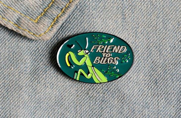 

praying mantis animal enamel pin green leaves heart brooch cartoon lapel pin denim clothes bag jewelry gift of friend9697037, Blue