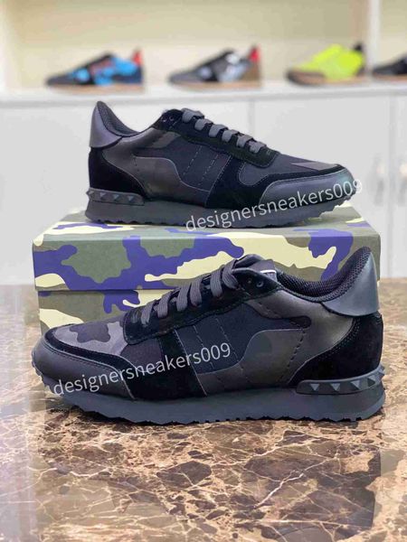 

camo valentinoly designers camouflage sneakers mens womens suede rivet shoes studded flats casual shoe leather mesh traine 39ts