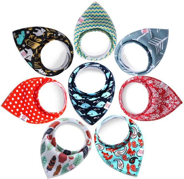 

cartoon ins fox baby bibs girl boy bandana cotton triangle elk blank drool burp cloths 4 pcs5171347