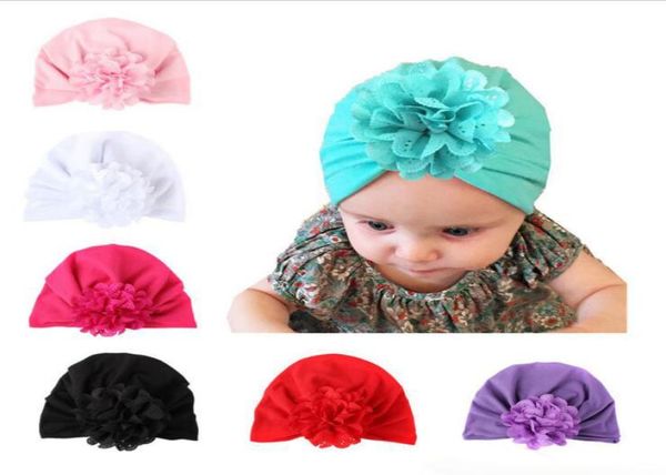 

new baby hat caps flower europe turban knot head wraps india hats ears cover kids children hollow flower bohemia beanie6600663, Yellow