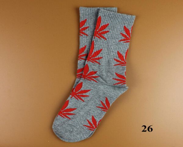 

44 colors christmas plantlife socks for men women cotton casual skateboard hiphop maple leaf sport sock wholedhl 8752331, Pink;yellow