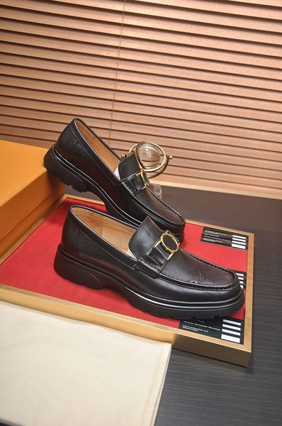 

2023 men dress shoes business office oxfords men's genuine leather brand designer casual loafers formal party flats size 38-45, Black