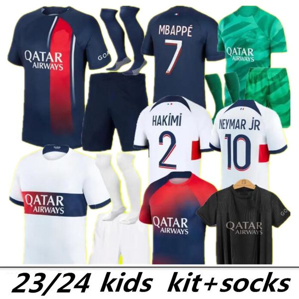 

mbappe hakimi player #30 soccer jerseys 23 24 sergio ramos maillots de football 2023 2024 marquinhos verratti hakimi men kids kit shirt unif, Black