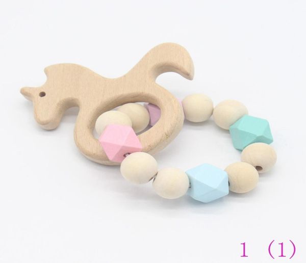 

baby wooden teether silicone beads nursing bracelets teething wood rattles toys baby teether bracelets nursing toys gift ye0228377331