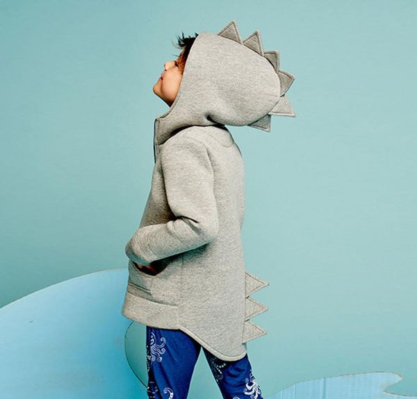 

baby boy coats children039s kid baby outerwear jacket dinosaur style hooded headwear cute coat clothes outerwear for children1553004, Blue;gray