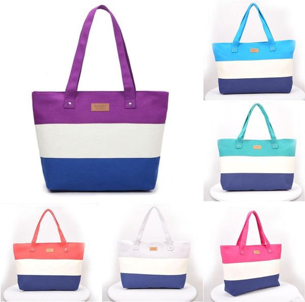 

spell color stripes tote beach bags large capacity foldable stripe handbags reusable shopping bag travel maternity bag diaper bags2331131