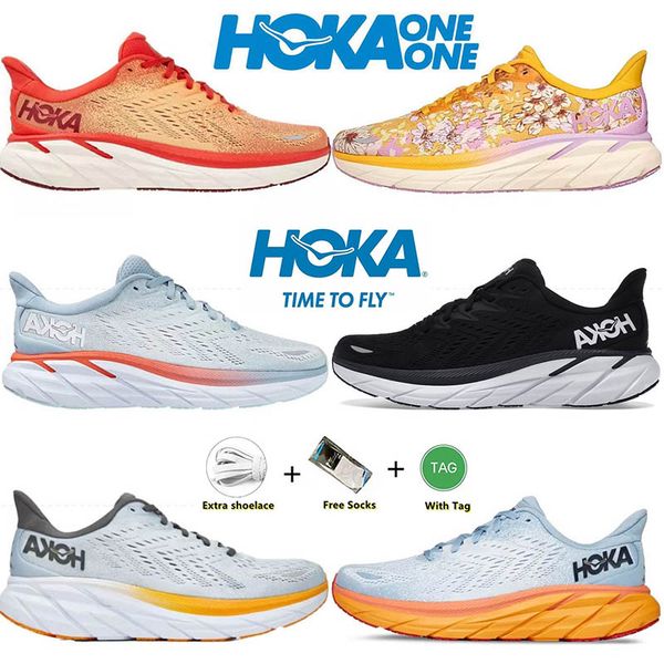 

hoka bondi 8 one shoes for men women hokas black white summer song shark grey goblin golden coast floral smoke green blue harbor mist mens t