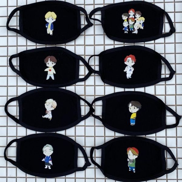 

16pcslot bts cartoon member breathe mask01234567895629006, Blue