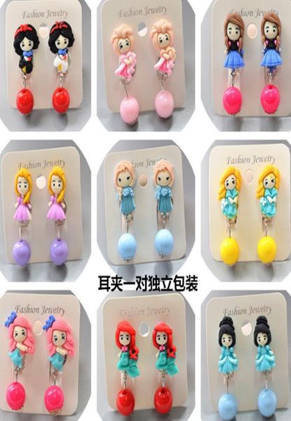 

korean style kids designer fashion jewelry childrens candy color cartoon plastic earrings kids accessories1872340, Red;brown