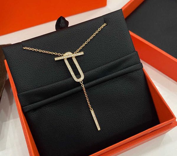 

necklace designer jewelry luxury wedding gift platinum rose gold diamond pendant necklaces and bracelet set long chain wholesale for women b, Silver