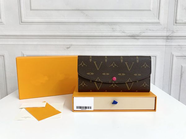 

designer brand money clips long leather wallet women classics cardholder wallet plaid cowhide france paris single zipper wallets coin purse, Black