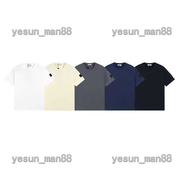 

mens designer t shirt tees summer breathable loose button badge lovers street fashion cotton stone menswear tee, White;black