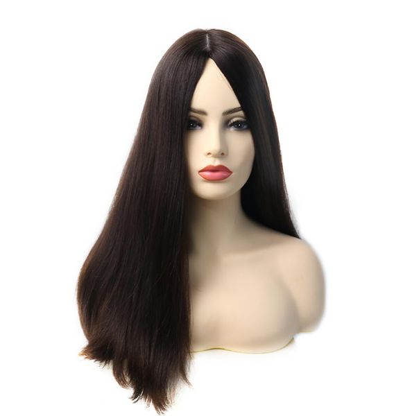 

silk base lace front human hair sheitel double drawn jewish wig kosher european virgin lace wig4315143, Black