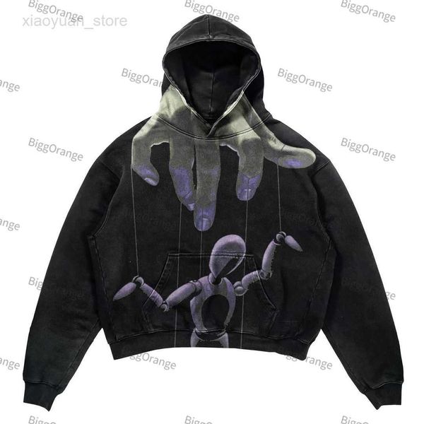

men's hoodies spring and autumn print men and women sweater fashion loose men street hip hop men and women clothing hoodie hkd230704, Black