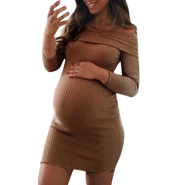 

maternity dress autumn winter dress pregnancy clothes for pregnant women shoulderless mummy clothing handcraft elastics d117806938, Red;yellow