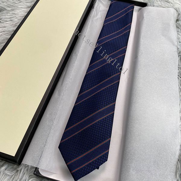 

2023 designer ties men neck ties fashion mens neckties letter print handmade business leisure cravat 100% silk luxury with original box, Blue;purple